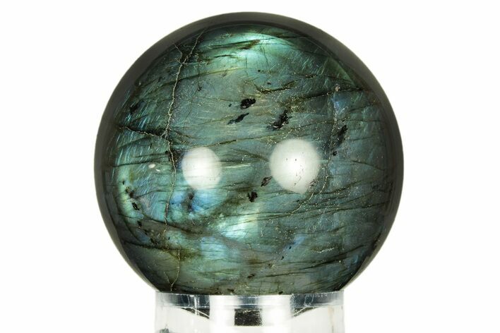 Flashy, Polished Labradorite Sphere - Brilliant Blues #266176